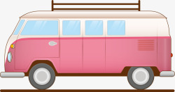 粉色旅行巴士素材