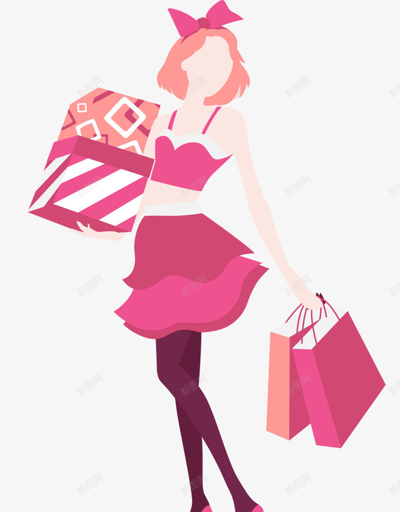 三八妇女节购物png免抠素材_新图网 https://ixintu.com 38 png 三八女神节 卡通 妇女节 粉色 素材 购物