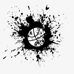 黑色篮球场地篮球元素高清图片