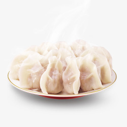一盘饺子盘子里的水饺烟雾装饰高清图片