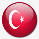 土耳其国旗国圆形世界旗图标图标