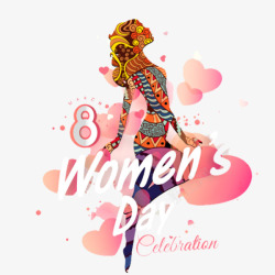 健康妇女38妇女节人物彩绘高清图片