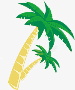 卡通植物椰子树效果沙滩素材