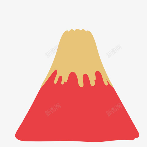 卡通火山png免抠素材_新图网 https://ixintu.com 一座 创意 卡通 手绘 火山 简图 红色 黄色