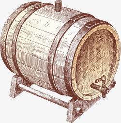 木质抽签桶手绘红酒桶高清图片