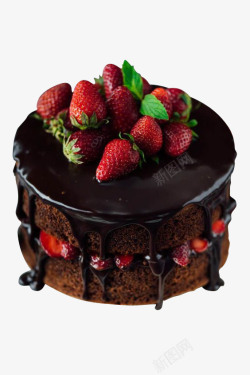 巧克力草莓巧克力夹心蛋糕高清图片