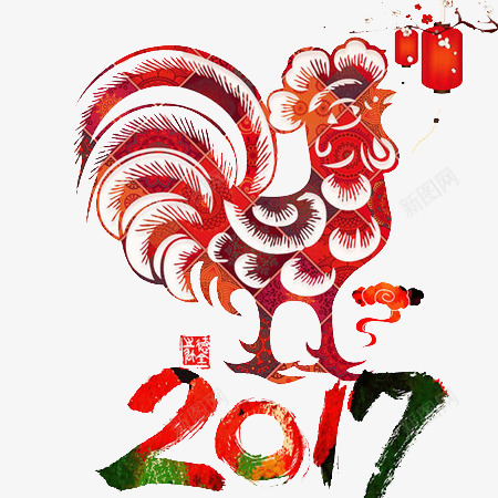 鸡年2017新年元素png免抠素材_新图网 https://ixintu.com 2017 元素 新年 鸡年