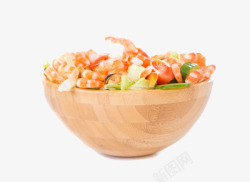 凉拌海鲜虾类沙拉高清图片