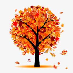 秋天落叶的树素材