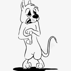 生恐卡通受惊吓的可爱狗狗图标高清图片