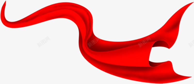 手绘漂浮的红色丝带png免抠素材_新图网 https://ixintu.com 丝带 漂浮 红色