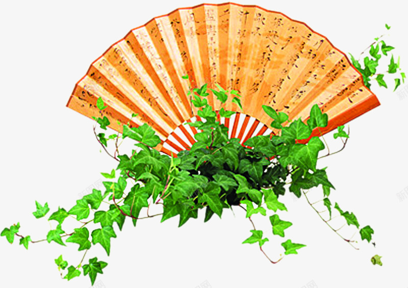 黄色扇子树叶png免抠素材_新图网 https://ixintu.com 扇子 树叶 黄色