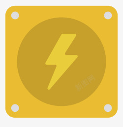 黄色电表方形黄色卡通电能表矢量图高清图片