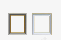 矢量相框两组银色金色相框两组高清图片