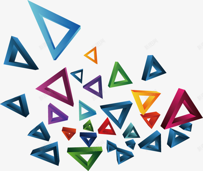 抽象缤纷彩色三角块矢量图ai免抠素材_新图网 https://ixintu.com 三角块 彩色 抽象 缤纷 矢量图