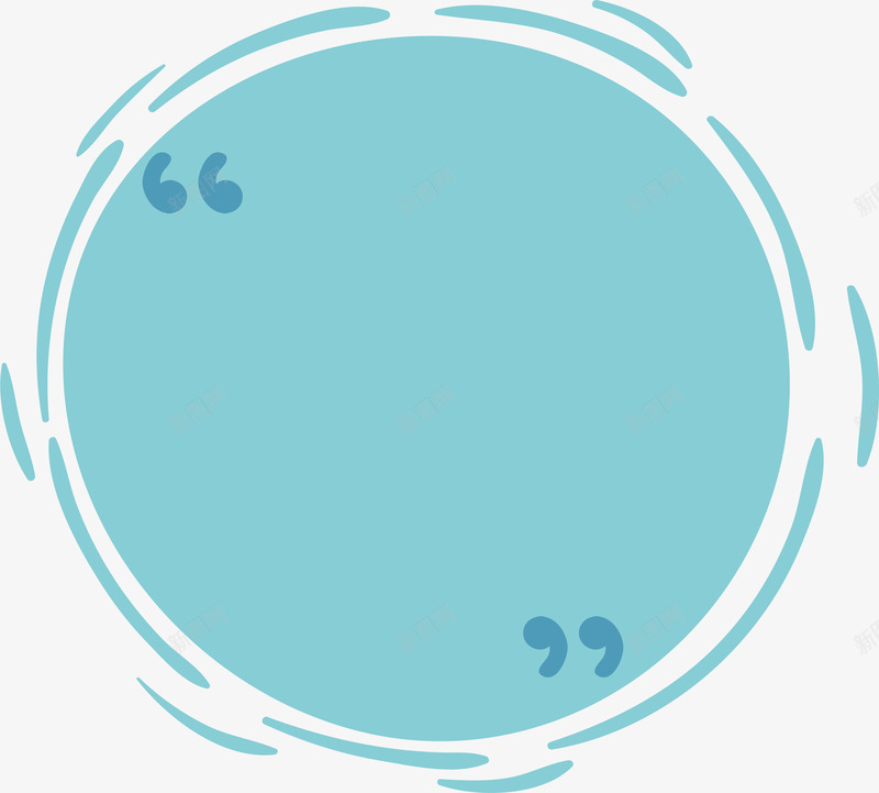 蓝色圆形标题框png免抠素材_新图网 https://ixintu.com 圆形标题框 手绘边框 矢量png 蓝色 蓝色对话框 蓝色标题框