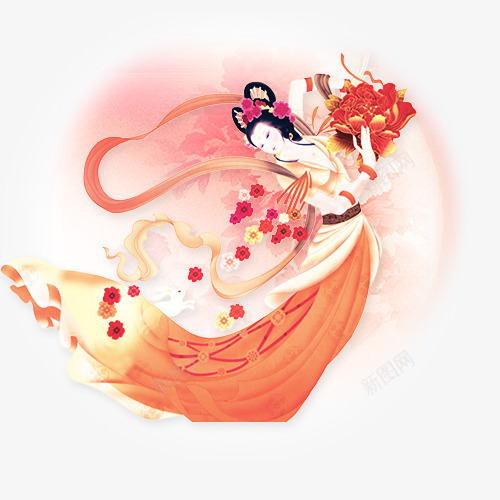 中秋嫦娥元素psd免抠素材_新图网 https://ixintu.com 中秋 中秋节 嫦娥 字体设计 节日元素