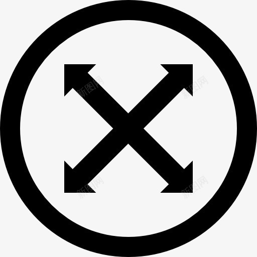 扩大箭在圆形按钮图标png_新图网 https://ixintu.com metrize 十字架 圆圈 圆形 扩展 接口 箭头 象征