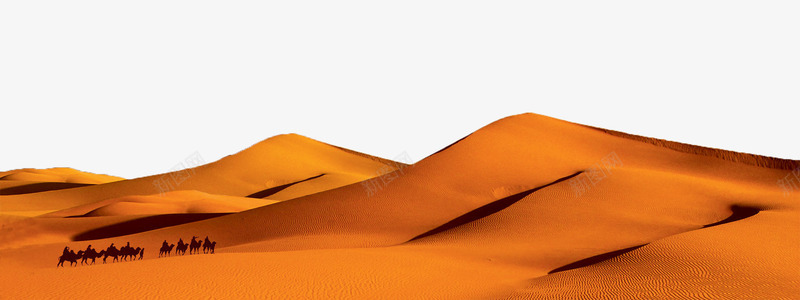 沙漠风景png免抠素材_新图网 https://ixintu.com 沙漠 自然 风景素材 骆驼队 黄色