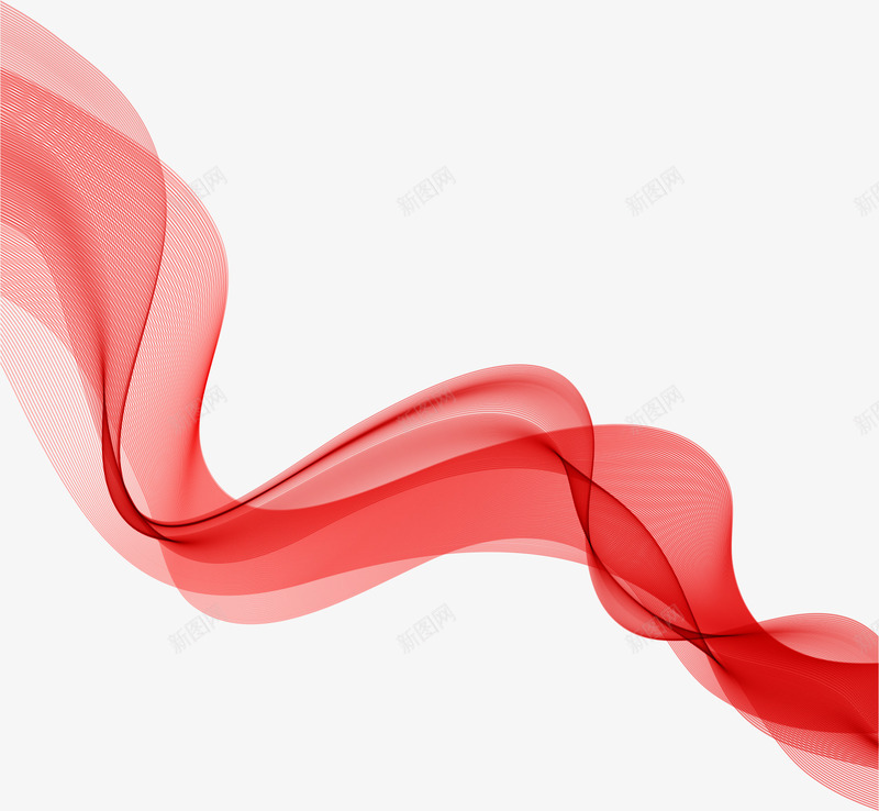 红色线条丝带矢量图ai免抠素材_新图网 https://ixintu.com AI 丝带 律动线条 矢量图 红色 线条 花纹