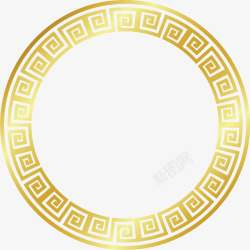 金色圆形纸质边框中国风传统圆形边框矢量图高清图片