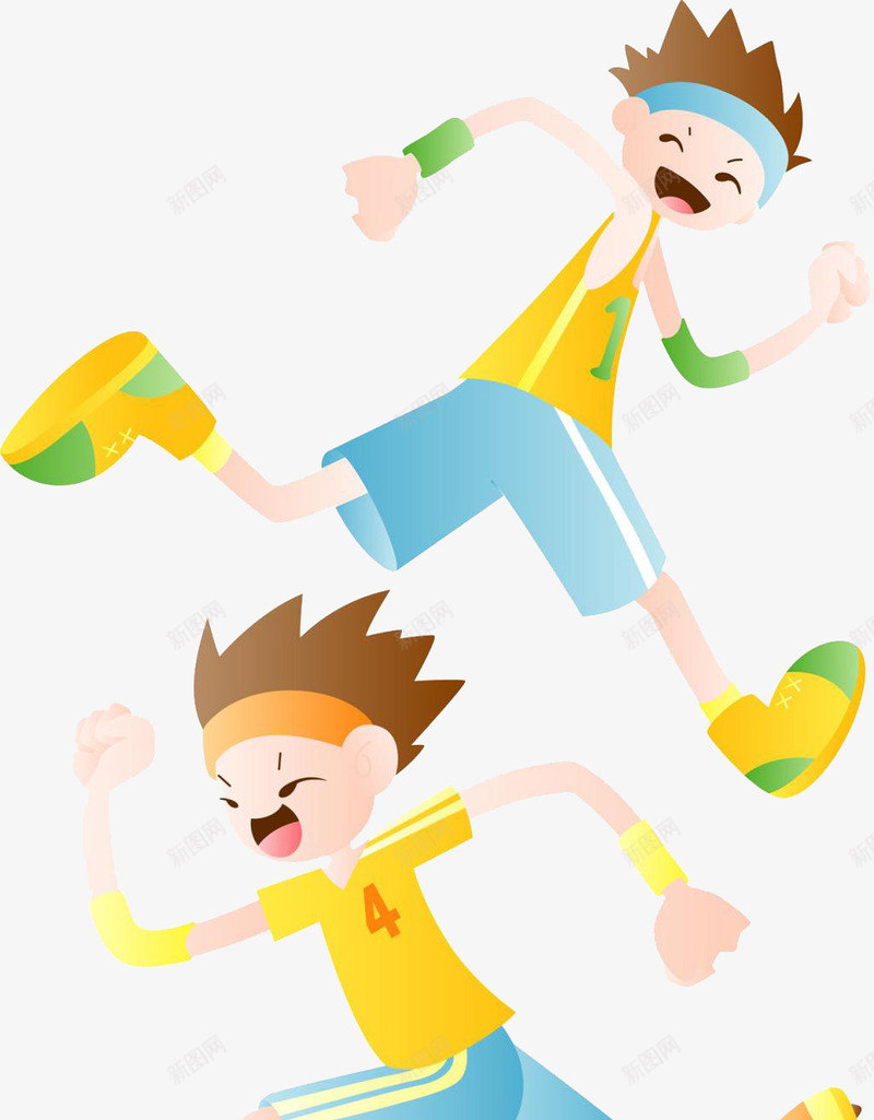 开心奔跑的男孩png免抠素材_新图网 https://ixintu.com 健康 卡通手绘 装饰 跑的人 运动