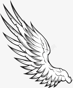 锋利尖锐半边的锋利的天使之翼矢量图图标高清图片