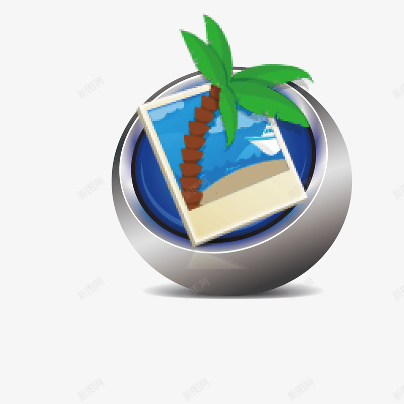度假椰子树png免抠素材_新图网 https://ixintu.com 度假 椰子树 沙滩 海边