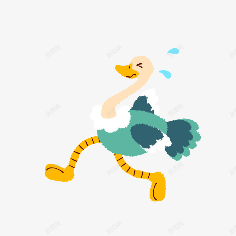 一只可爱的鸵鸟png免抠素材_新图网 https://ixintu.com 一只 可爱的 奔跑中 绿色的 鸵鸟
