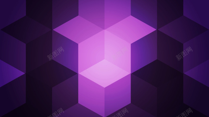 紫色正方形拼接海报背景几何背景