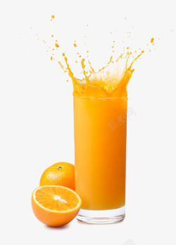 溅起的果汁橙汁高清图片
