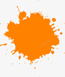 手绘橙色喷漆素材