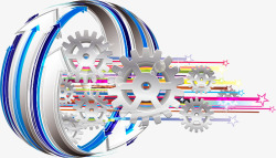 立体齿轮设计PPT元素信息高清图片