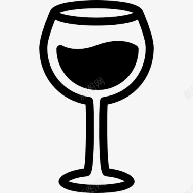 红葡萄酒杯图标图标