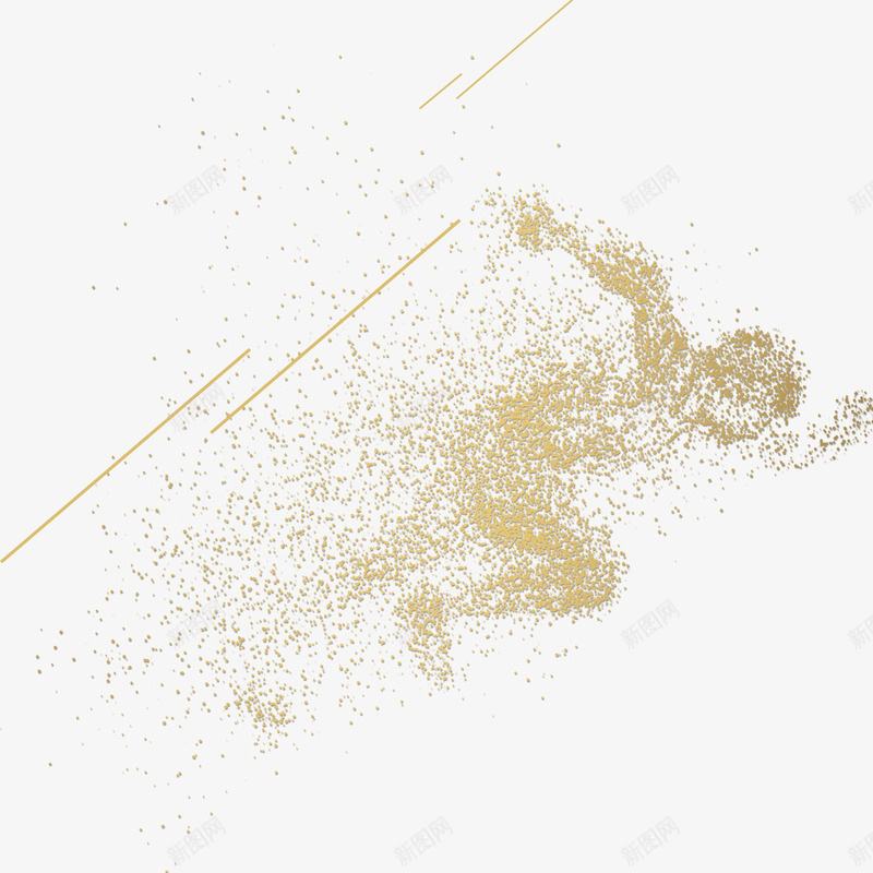 冲刺的人psd免抠素材_新图网 https://ixintu.com 光芒 冲啊 破碎 线条 金粉 金色