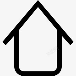 空间感大的房子具有房屋形状轮廓符号的上箭头图标高清图片