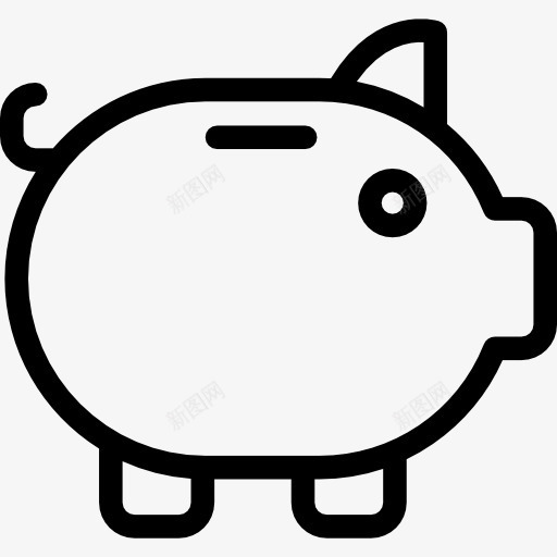 扑满图标png_新图网 https://ixintu.com 业务 保存 储蓄 猪 硬币 童年 银行