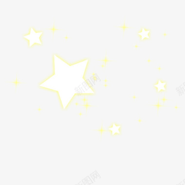 卡通黄色发光的星星图标图标