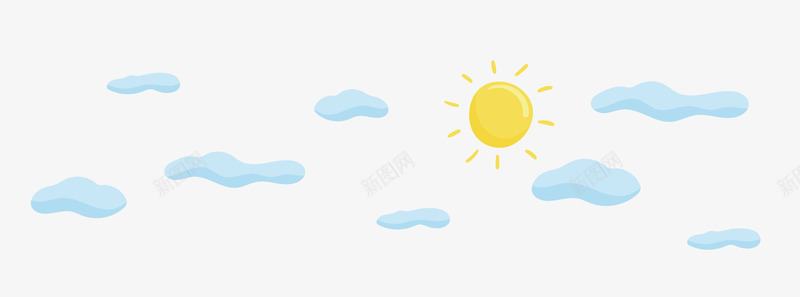 天空云朵太阳png免抠素材_新图网 https://ixintu.com 云朵 卡通云朵 太阳 手绘太阳 背景装饰