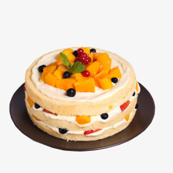 一个蛋糕一个美味的前程水果蛋糕高清图片