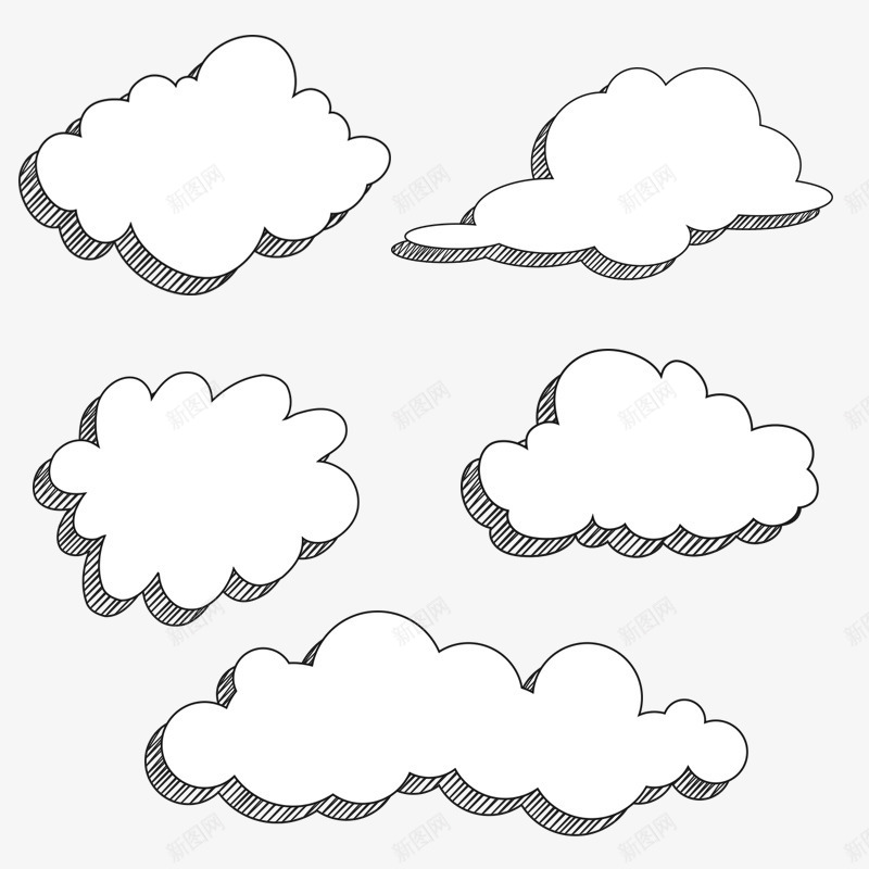 卡通云朵png免抠素材_新图网 https://ixintu.com 云 云朵便签 卡通云 卡通云彩 卡通云朵 铅笔画云朵云彩