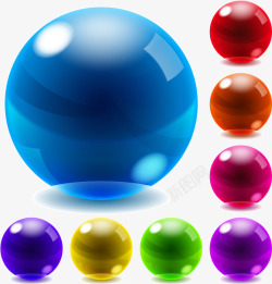 透明晶莹球彩色球高清图片