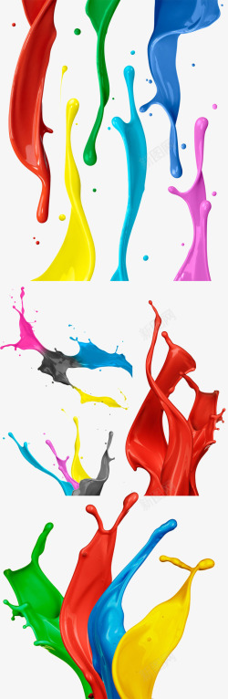 5种5种喷溅的彩色油漆高清图片