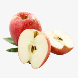 切开的红苹果生鲜水果高清图片