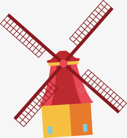 荷兰的风车矢量图素材