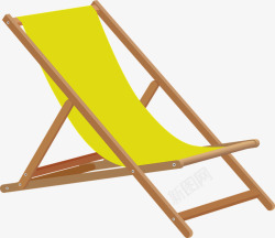 沙滩椅子上黄色沙滩椅高清图片