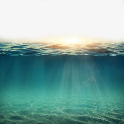 海面海水波纹穿透海面的阳光高清图片