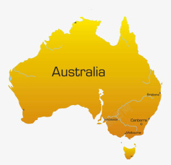橘黄色澳洲地图素材