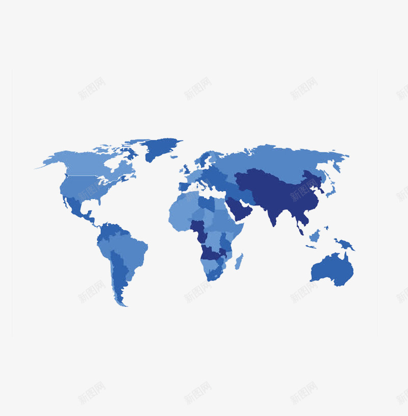 蓝色世界地图png免抠素材_新图网 https://ixintu.com 世界地图 扁平 旅行 蓝色