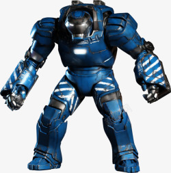 蓝色卡通盔甲机器人素材